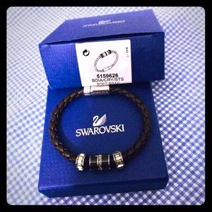Swarovski Men’s High Quality Leather Bracelet